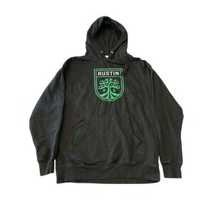 Austin FC Hoodie Men's‎ Size Large Black Logo Pullover Sweatshirt Football Club